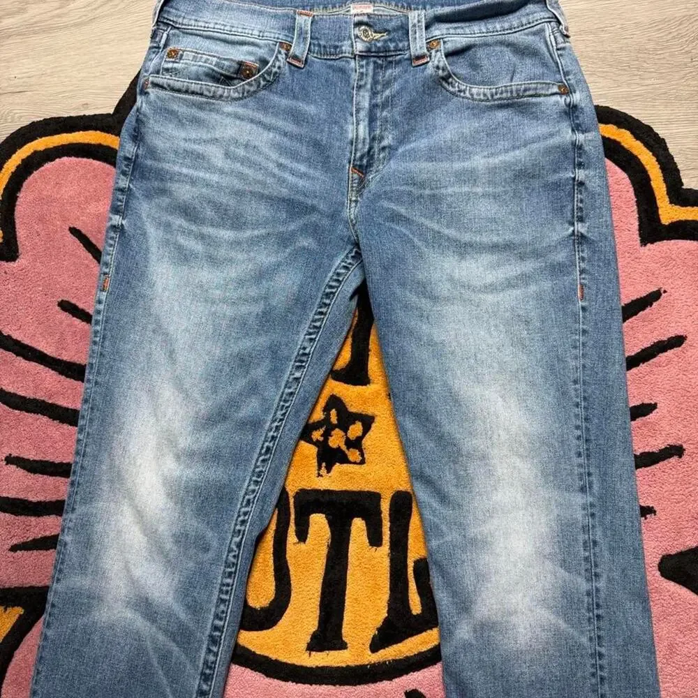 True Religion Skinny No Flap Stonewashed Denim Jeans Size 36 Blue